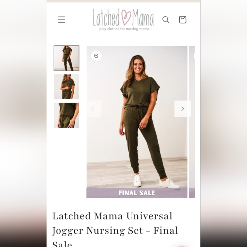 Latched Mama Olive V-Neck Nursing Lounge Set